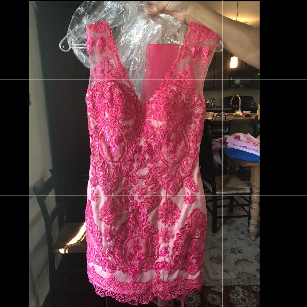 Pink Lace Prom Dress